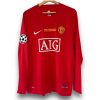 Camiseta Manchester United 2007-2008 Local Manga Larga Final UCL