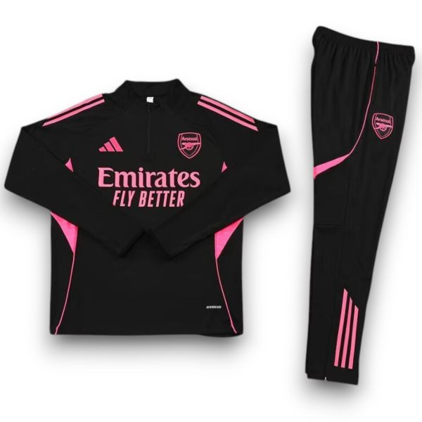 arsenal-25-26-black-with-pink-training-suit-kid-size-1.jpg Chándal Arsenal 2025-2026 Black Pink – Entrenamiento