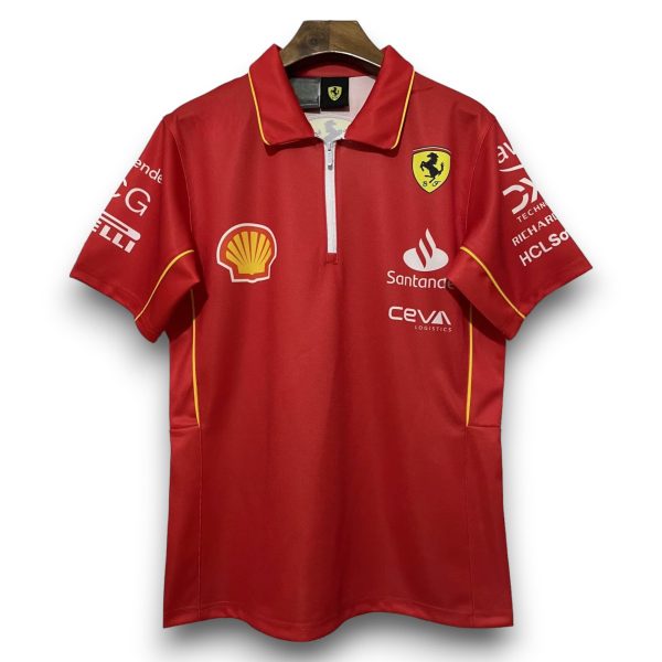 Polo Ferrari F1 2024 Scuderia con Cremallera – Rojo Maranello